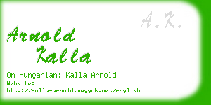 arnold kalla business card